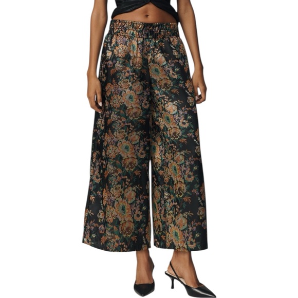 Anthropologie The Somerset Pull-On Pants: Cropped Jacquard Edition - Picture 2 of 10